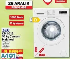 SEG 10 KG ÇAMAŞIR MAKİNESİ SEG 10 KG ÇAMAŞIR MAKİNESİ